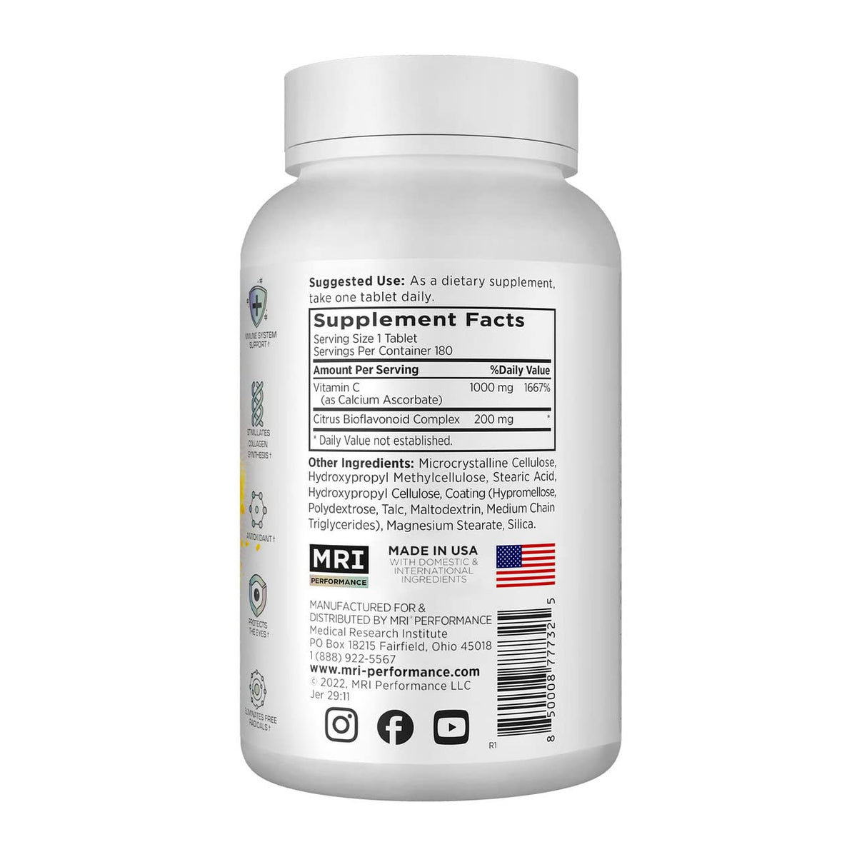 MRI Vitamin C 1000mg Immune & Skin Support - 180 Tablets - image 5