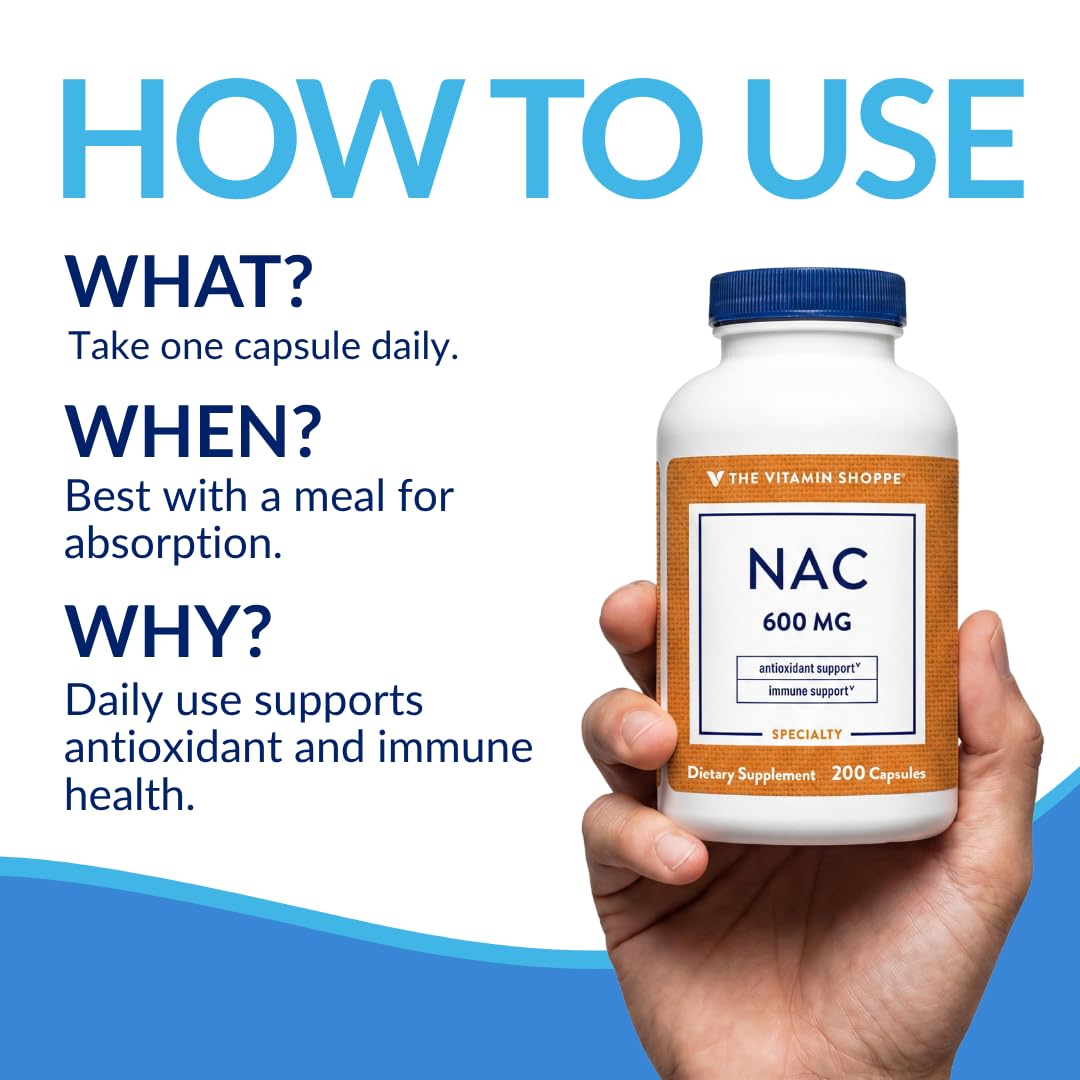The Vitamin Shoppe NAC 600mg Antioxidant - 200 Capsules - image 5