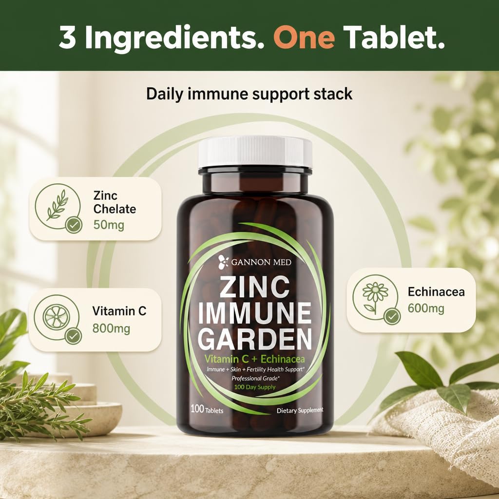 GANNON MED Zinc Supplement for Immune Support & Reproductive Health