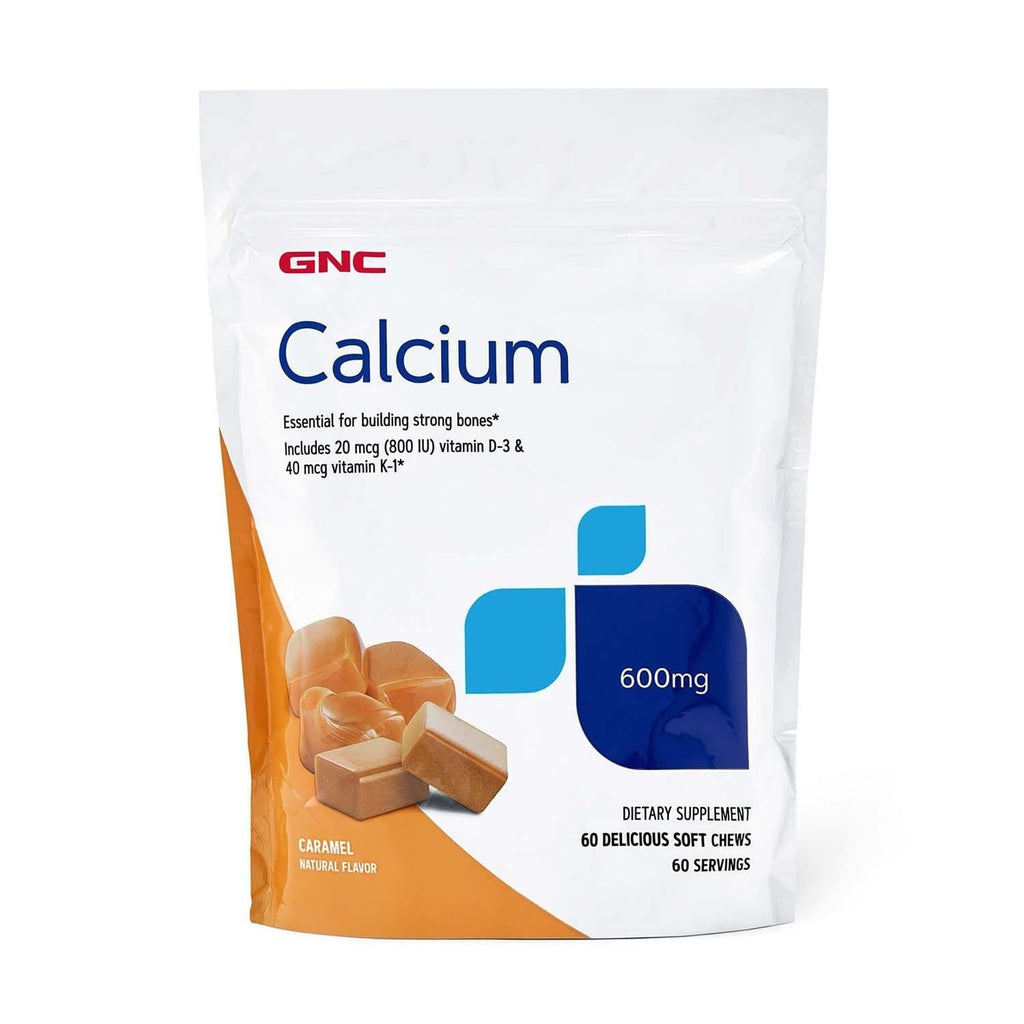 GNC Calcium 600mg Supplement for Strong Bones - 60 Chewables