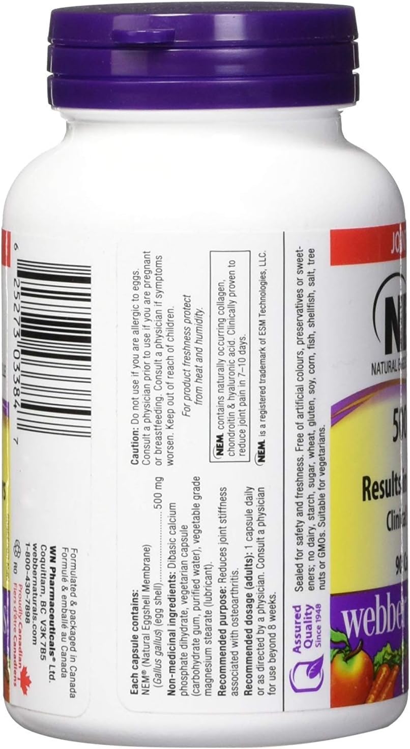 Webber Naturals Super NEM Eggshell Membrane Joint Support - 90 Capsules