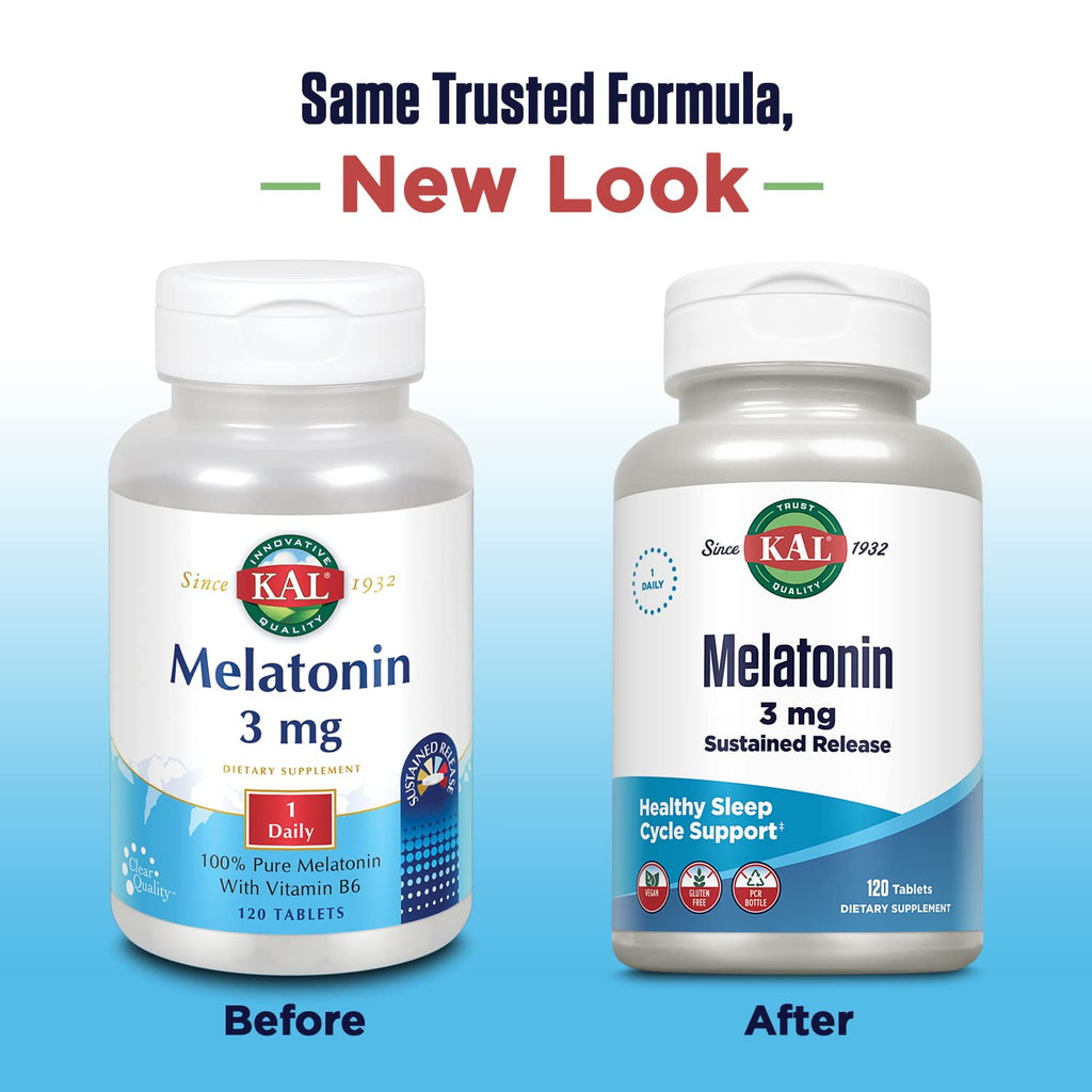 KAL Melatonin 3mg Sleep Support Tablets - 120 Tablets - image 2