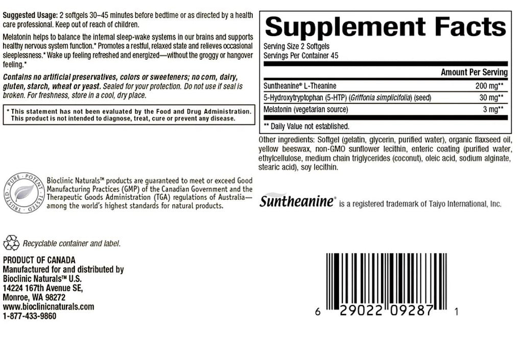 Bioclinic Naturals Somno-Pro Sleep Support - 90 Softgels - image 2