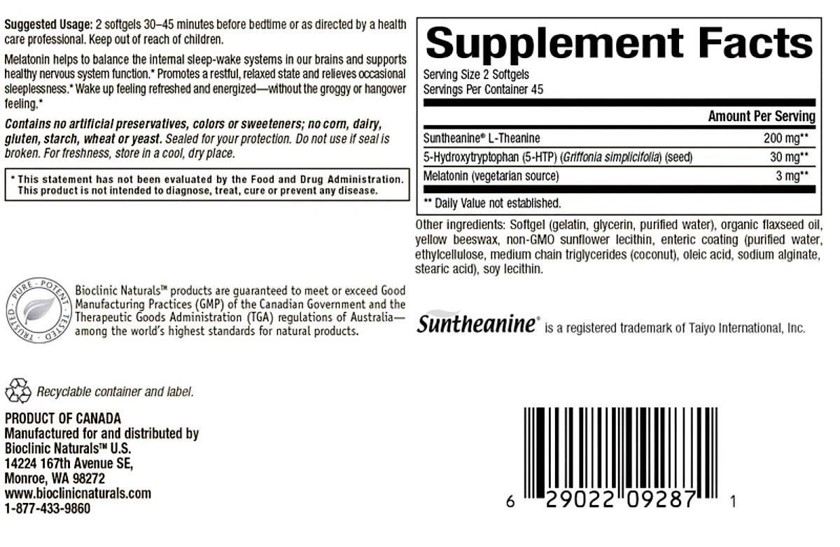 Bioclinic Naturals Somno-Pro Sleep Support - 90 Softgels - image 2