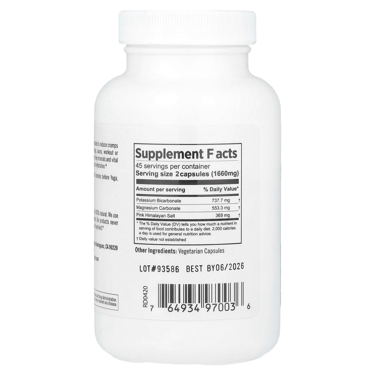 PURE PLANET Sports Salts Electrolytes - 90 Vegetarian Capsules - image 2