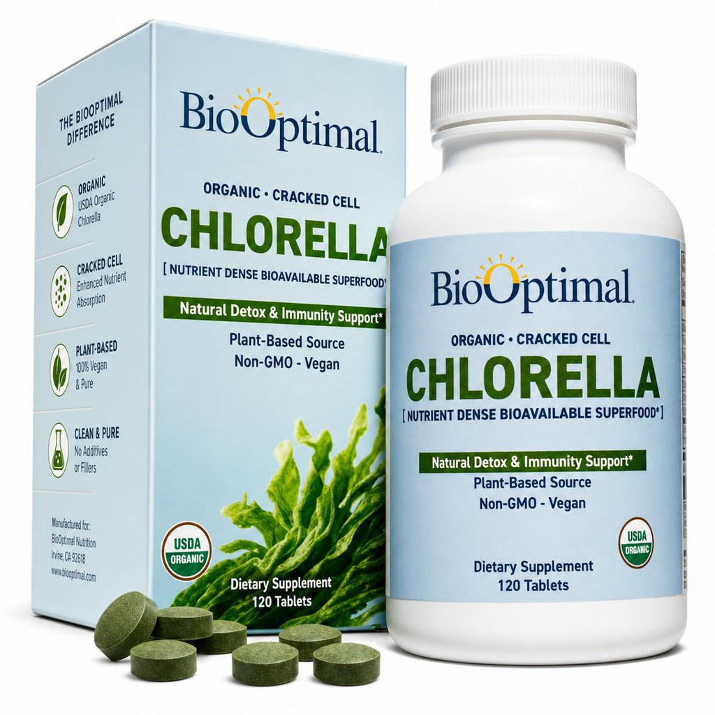 BioOptimal USDA Organic Chlorella Cracked Cell Wall - 120 Tablets