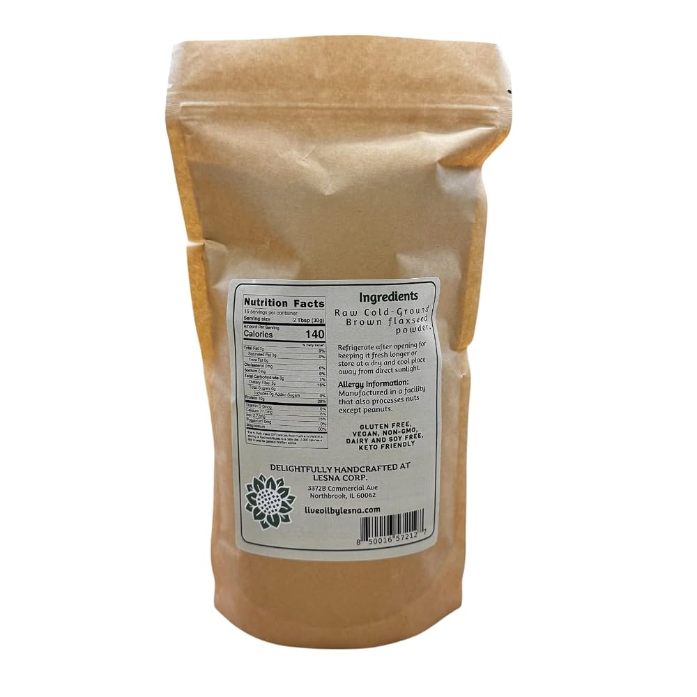 Live Oil by Lesna Raw Cold-Ground Brown Flaxseed Powder (Flour/Meal) - image 3