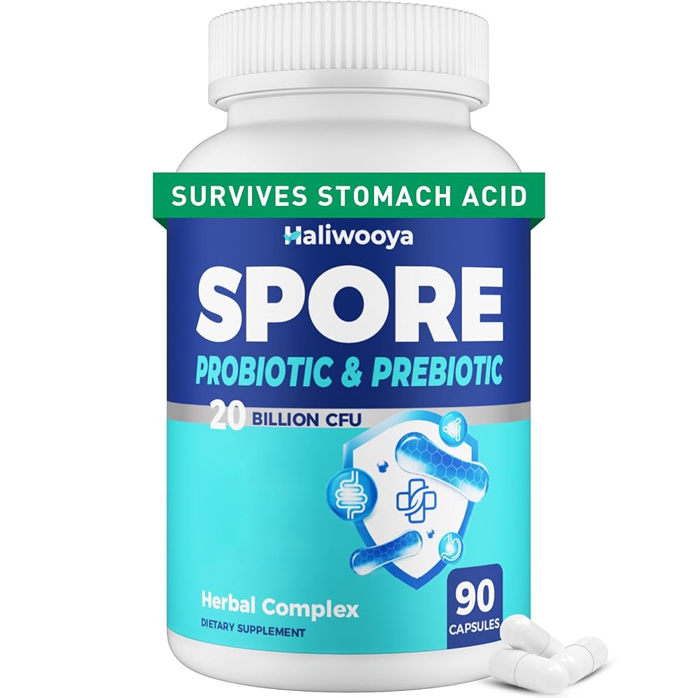 Haliwooya 100% Spore Probiotic 20 Billion CFU - 90 Capsules