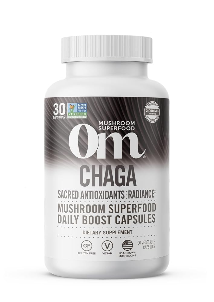 OM Mushroom Superfood Chaga Mushroom Capsules Immune Support - 90 Count