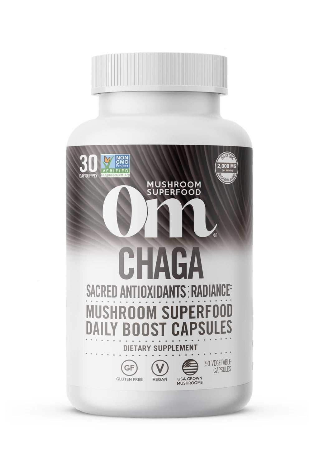 OM Mushroom Superfood Chaga Mushroom Capsules Immune Support - 90 Count