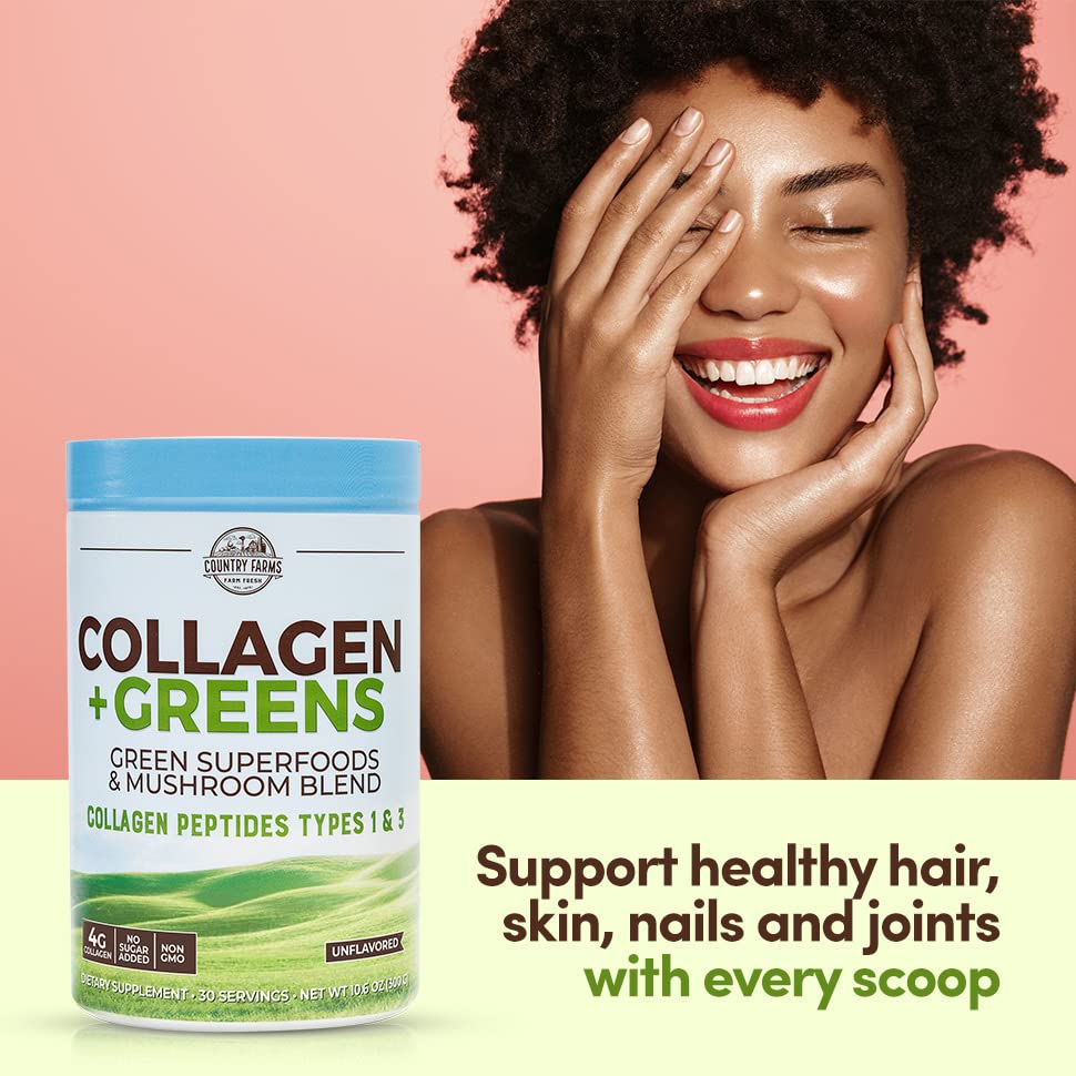 Country Farms Collagen Peptides Powder with Greens - 10.6 oz - image 5