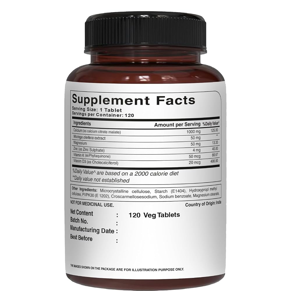 Pure Nutrition Ultra Calcium 1000mg with VIT D3 + K