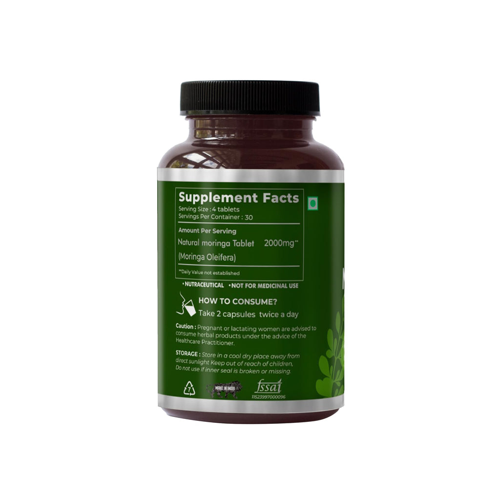 SAPTAMVEDA Natural Moringa Tablets - 500mg - 120 Tablets - image 8