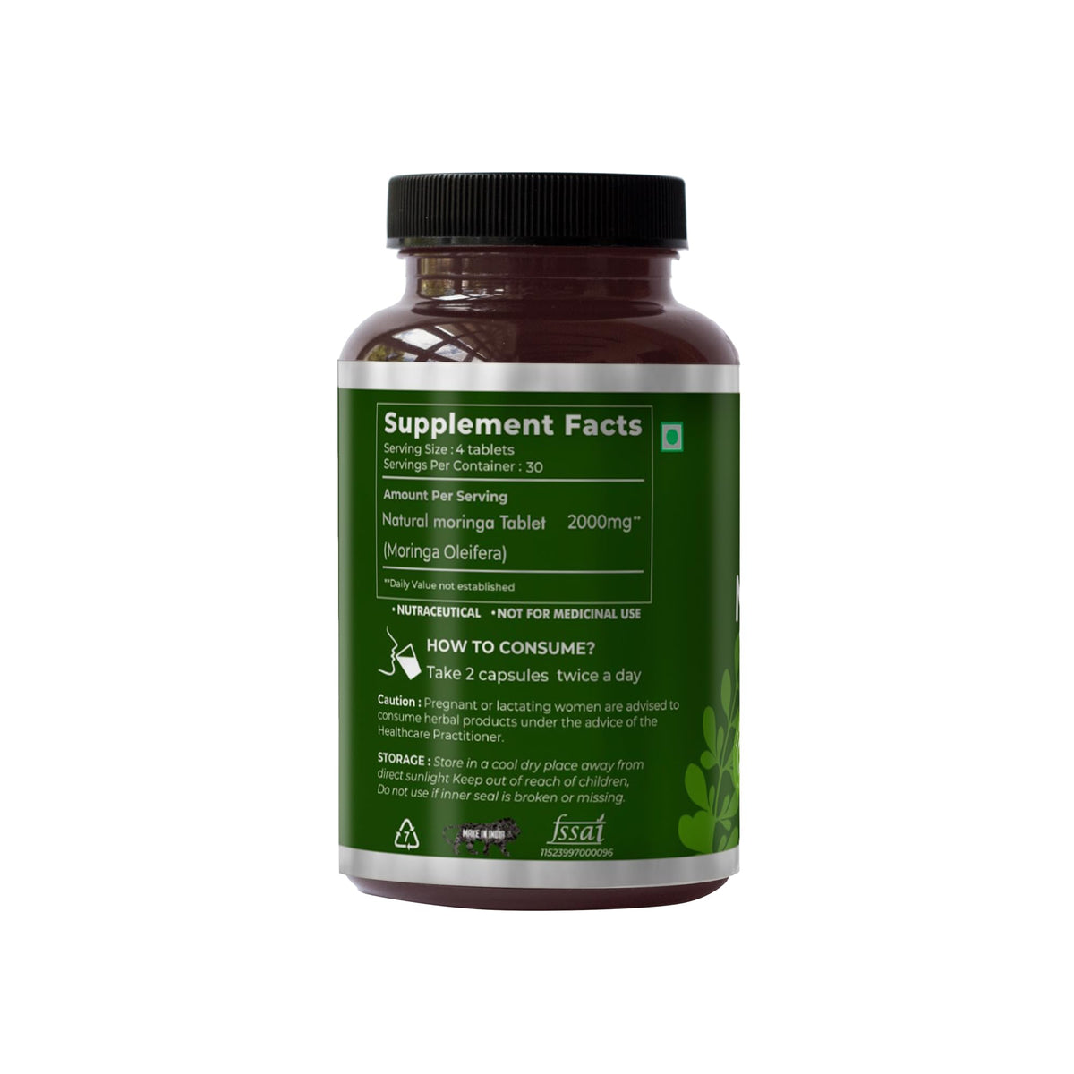 SAPTAMVEDA Natural Moringa Tablets - 500mg - 120 Tablets - image 8