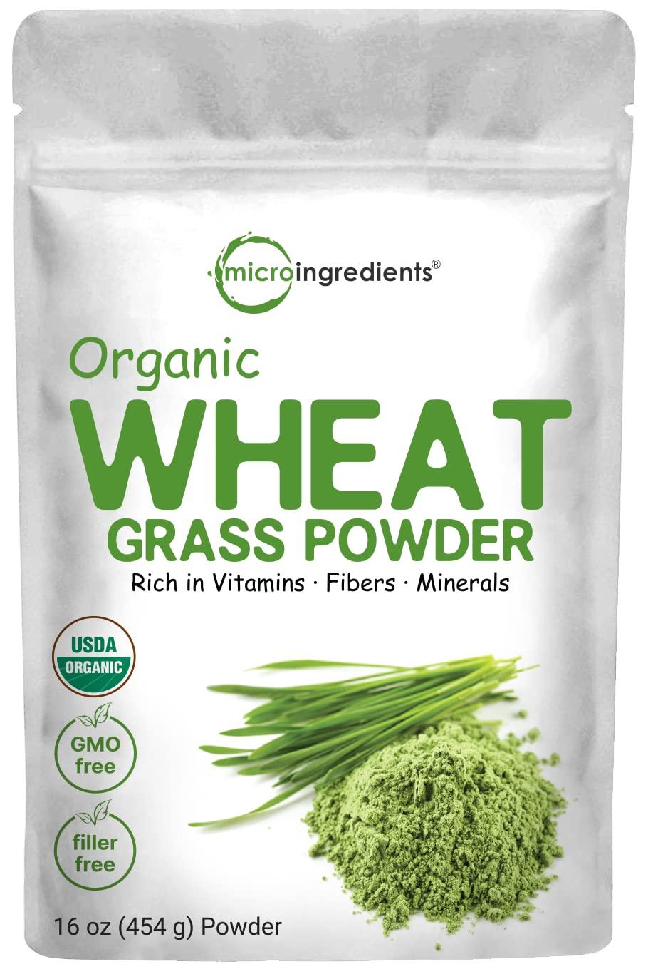Micro Ingredients Organic Wheat Grass Powder - 16 Ounce