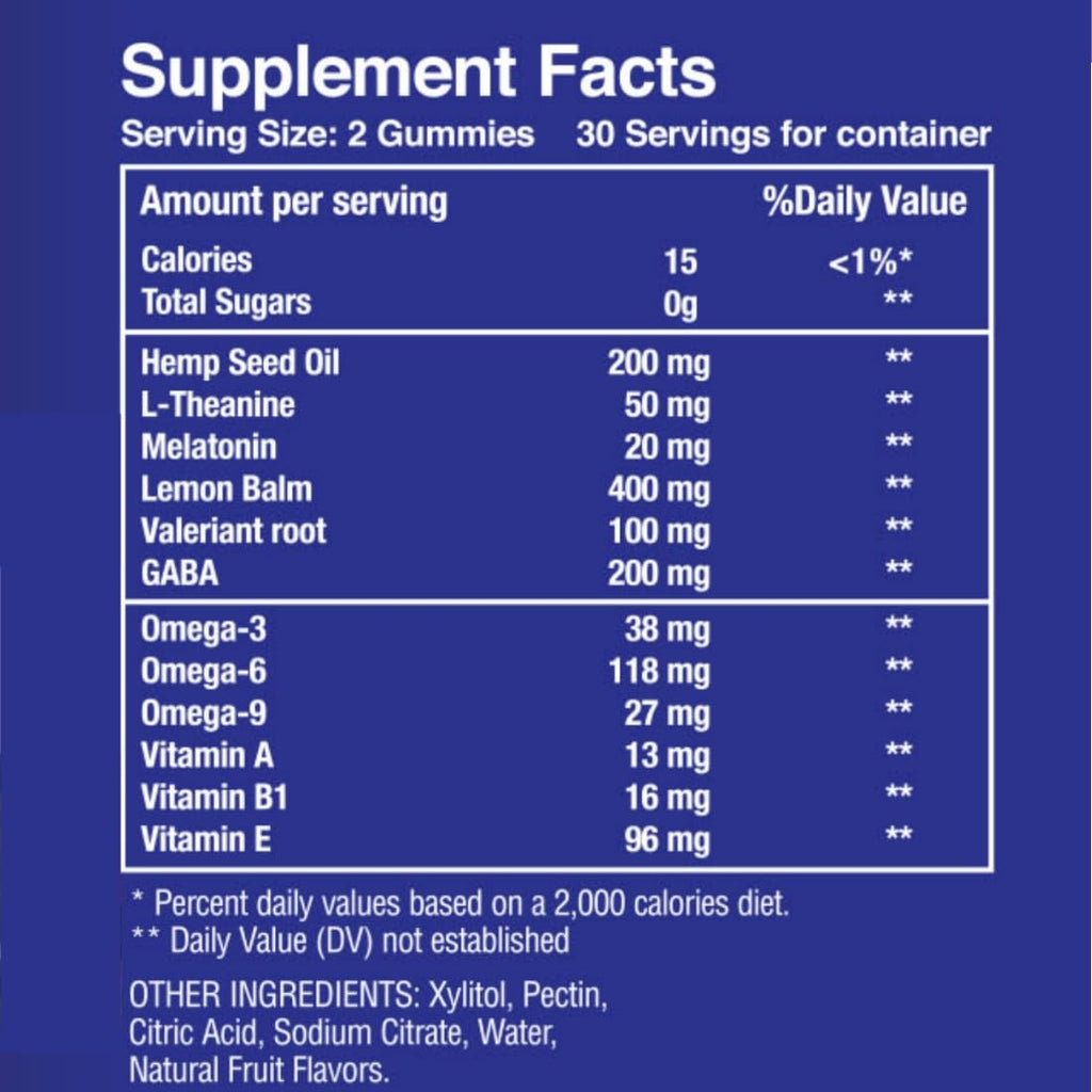 HEMPWAY Melatonin 20mg Sleep Gummies with Hemp & GABA - 60 Gummies - image 5