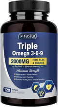 DRFOSTER Triple Omega 3-6-9 Fish Oil 2000mg with Vitamin E - 120 Softgels