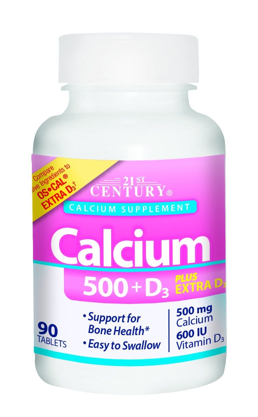 21st Century Calcium 500 + D3 Plus Extra Tablets - 360 Count
