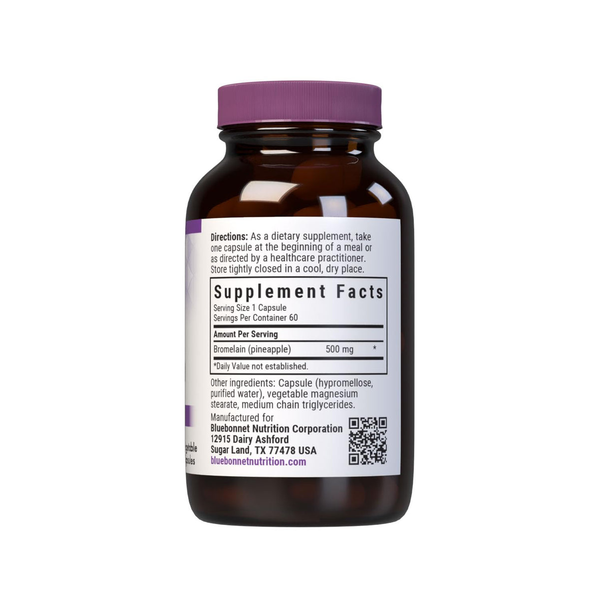 BlueBonnet Super Bromelain 500 mg - 60 Vegetarian Capsules - image 2