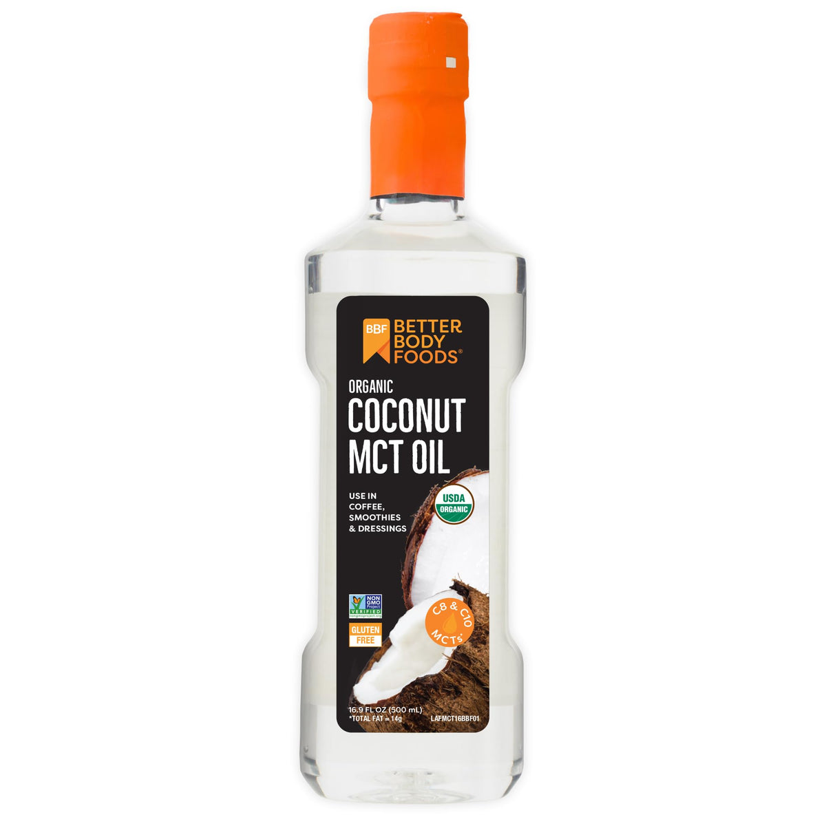 BetterBody Foods Organic Coconut MCT Oil C8 & C10 - 16.9 Fl Oz