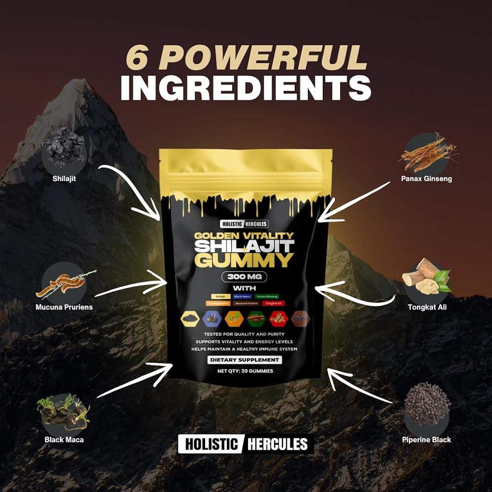 Holistic Hercules Himalayan Gold Shilajit Gummies - 30 Count - image 2