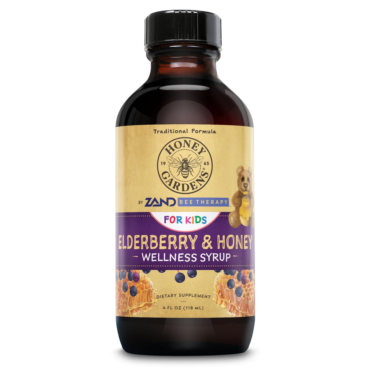 ZAND Honey Gardens Elderberry Syrup for Kids - 4 FL OZ