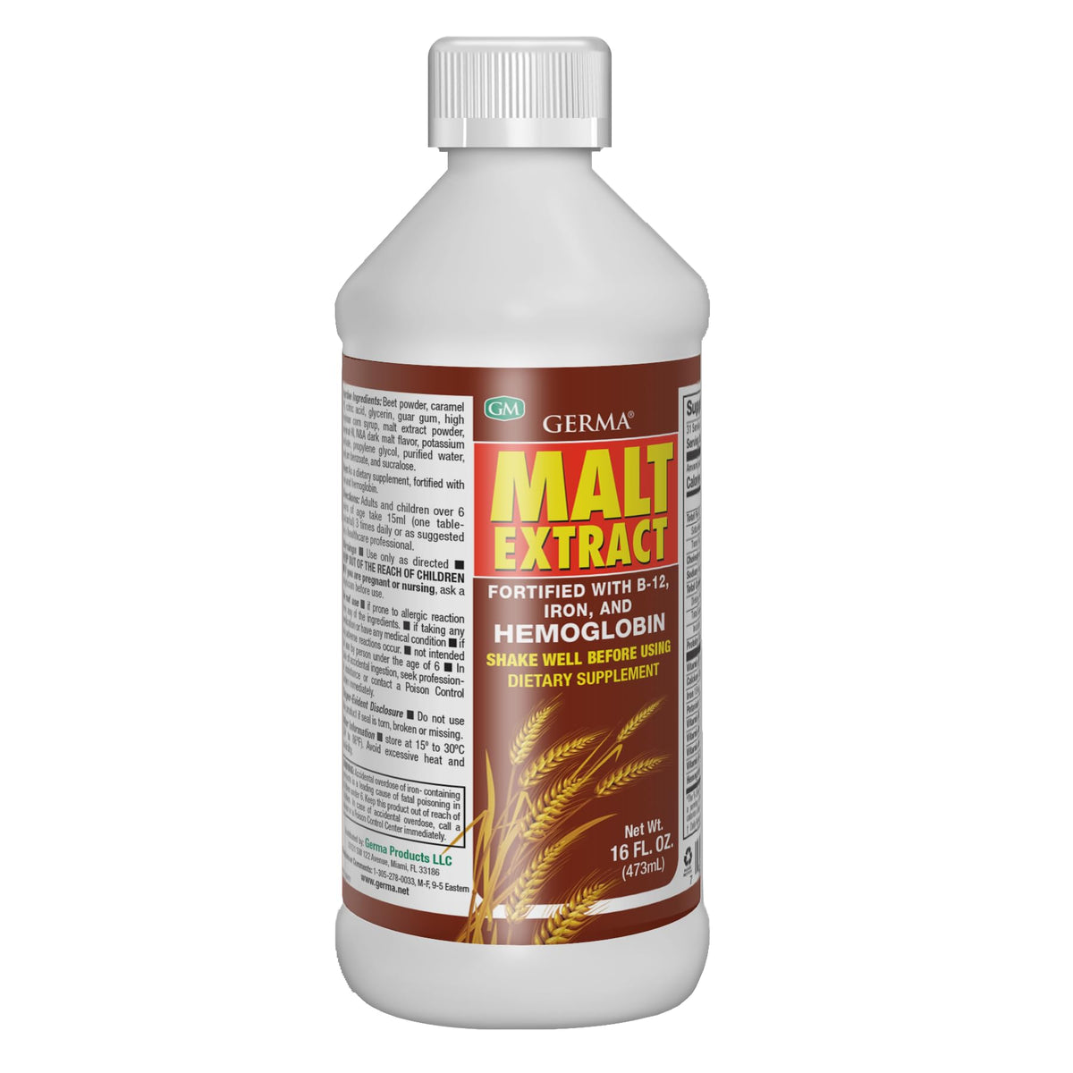 Germa Malt Extract Liquid Dietary Supplement for Energy - 16 fl oz - image 3