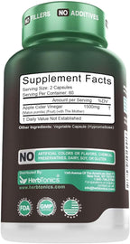 Herbtonics Raw Apple Cider Vinegar 1500mg with Mother - 120 Capsules - image 6