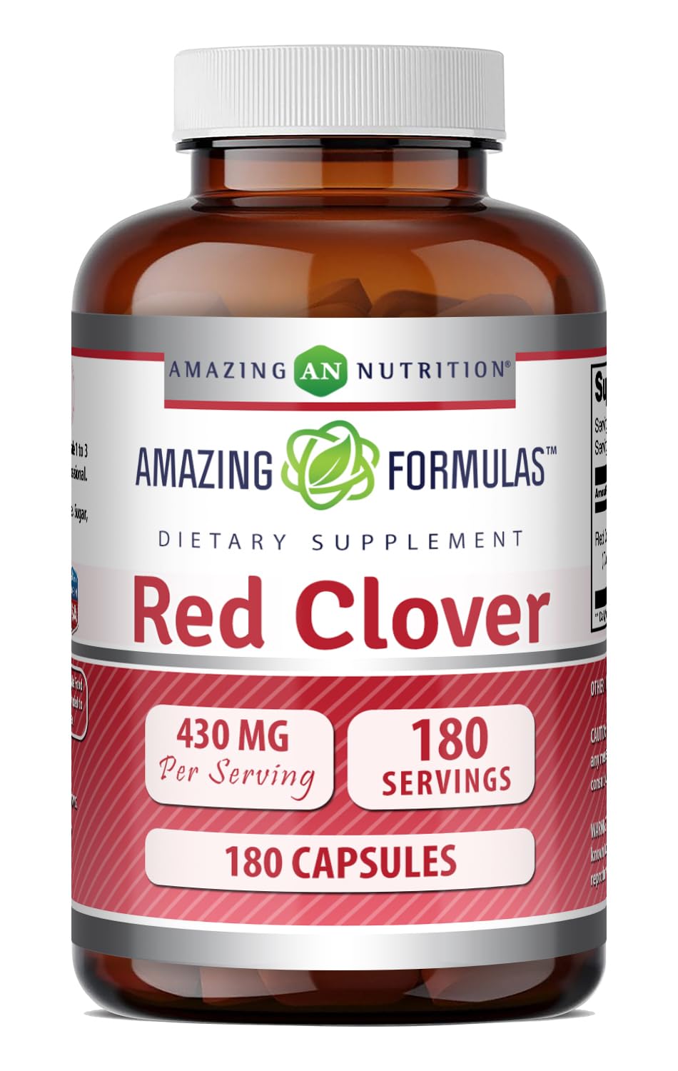 Amazing Formulas Red Clover 430 mg Capsules Supplement