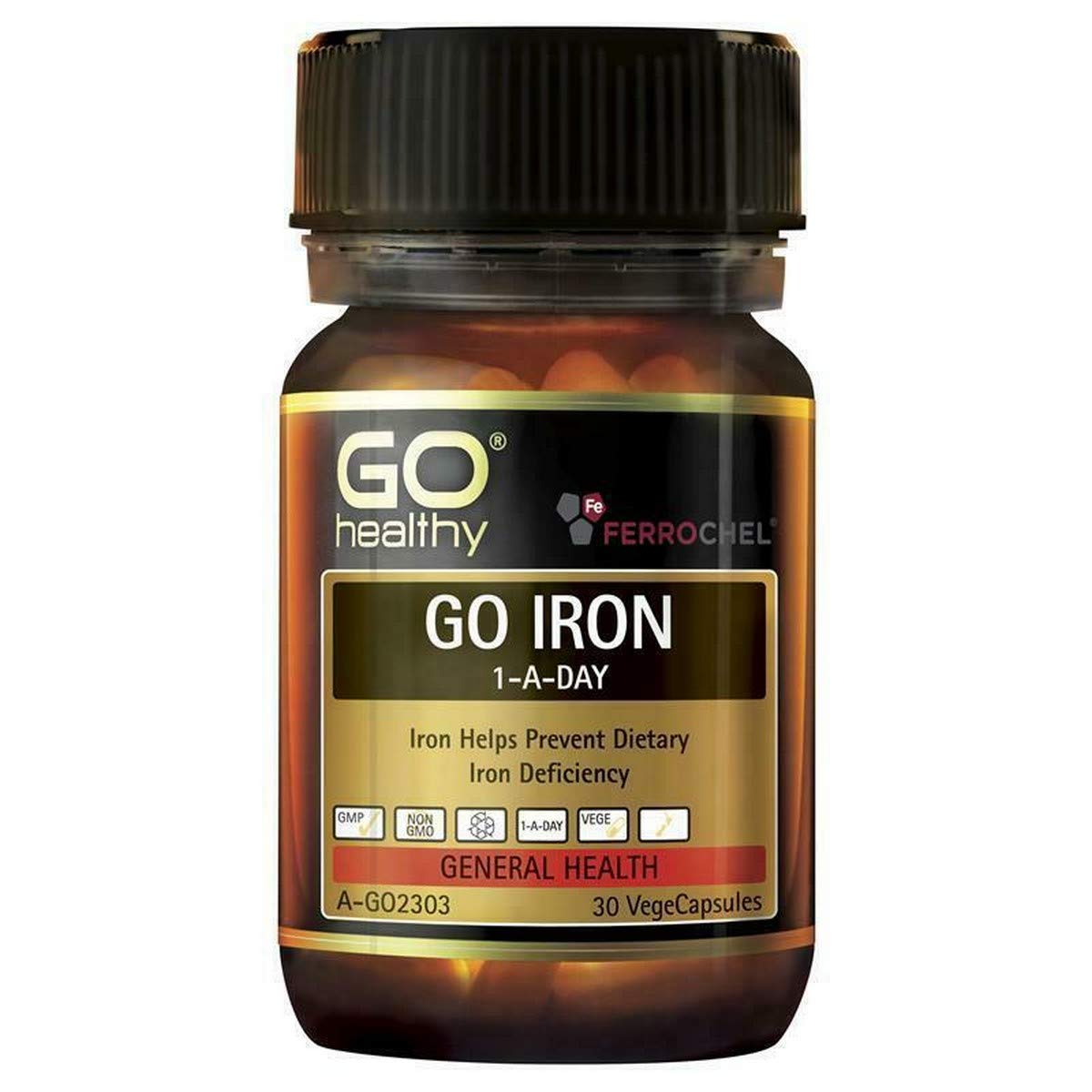 Go Healthy Go Iron 1 A Day - 30 Vegetarian Capsules