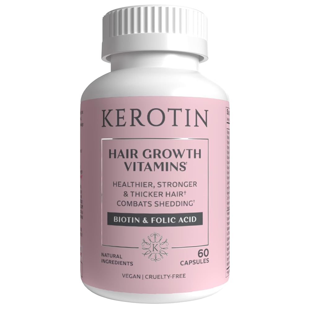 K Kerotin Hair Growth Vitamins with Biotin & Saw Palmetto - 60 Capsules