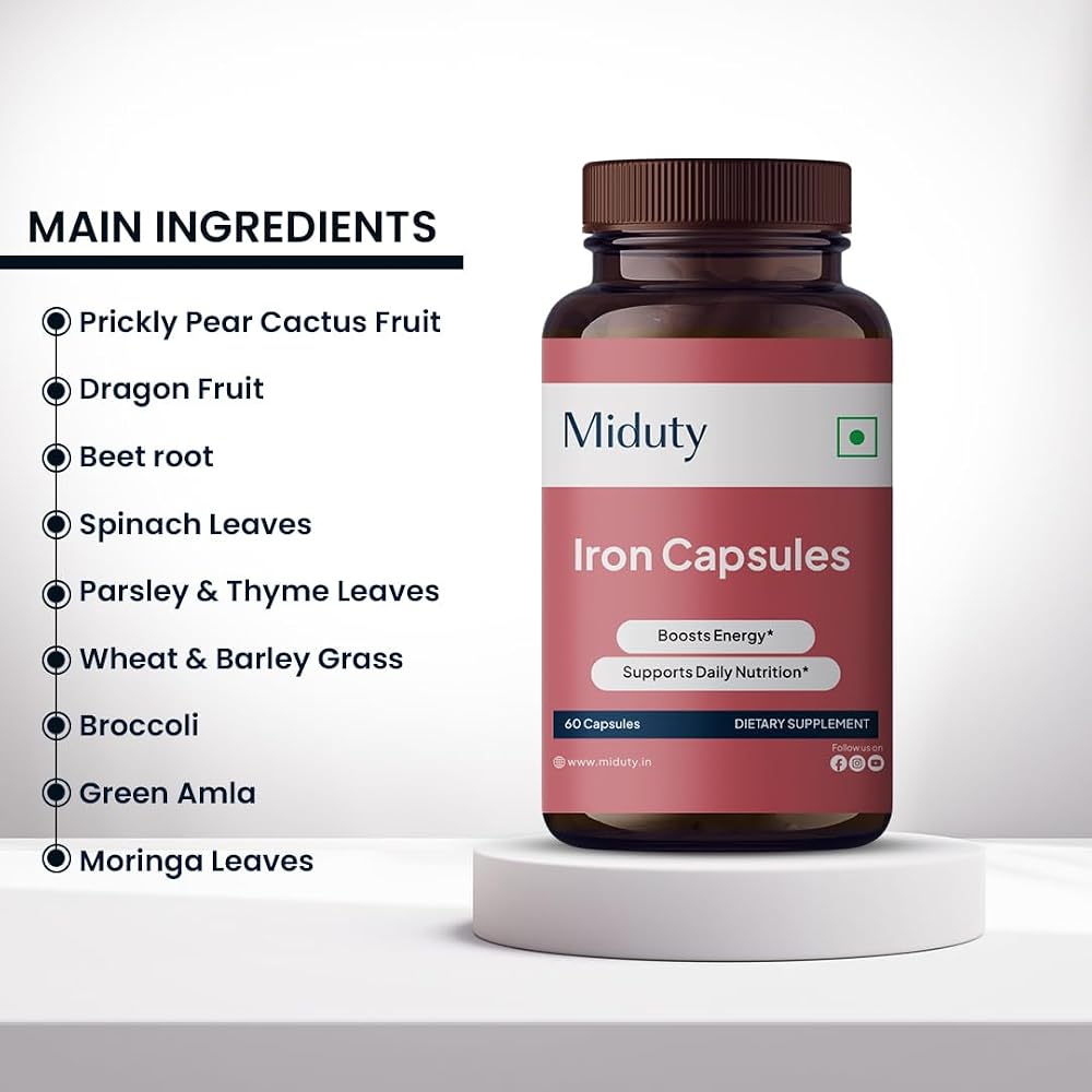 Miduty Iron Capsule with Vitamin C & B12 - 60 Capsules - image 5