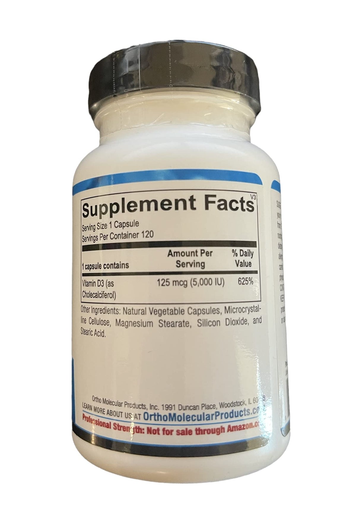 Ortho Molecular Products Vitamin D3 5000 IU - 120 Capsules - image 2