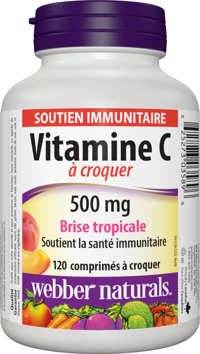 Webber Naturals Vitamin C Chewable 500 mg - 120 Tablets - image 2