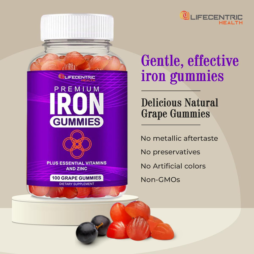 LifeCentric Health Iron Gummies with Biotin & Zinc - 100 Count - image 11