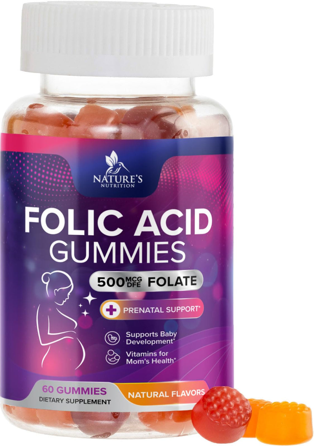 Nature's Nutrition Folic Acid Gummies - Essential Prenatal Vitamins