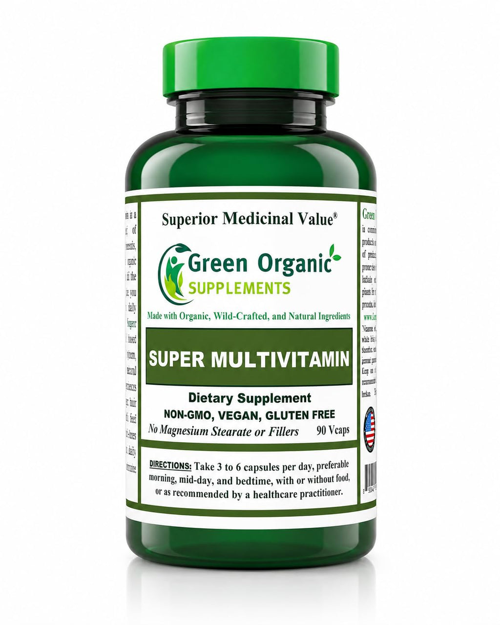 Green Organic Supplements Super Multivitamin - 90 Vegetarian Capsules