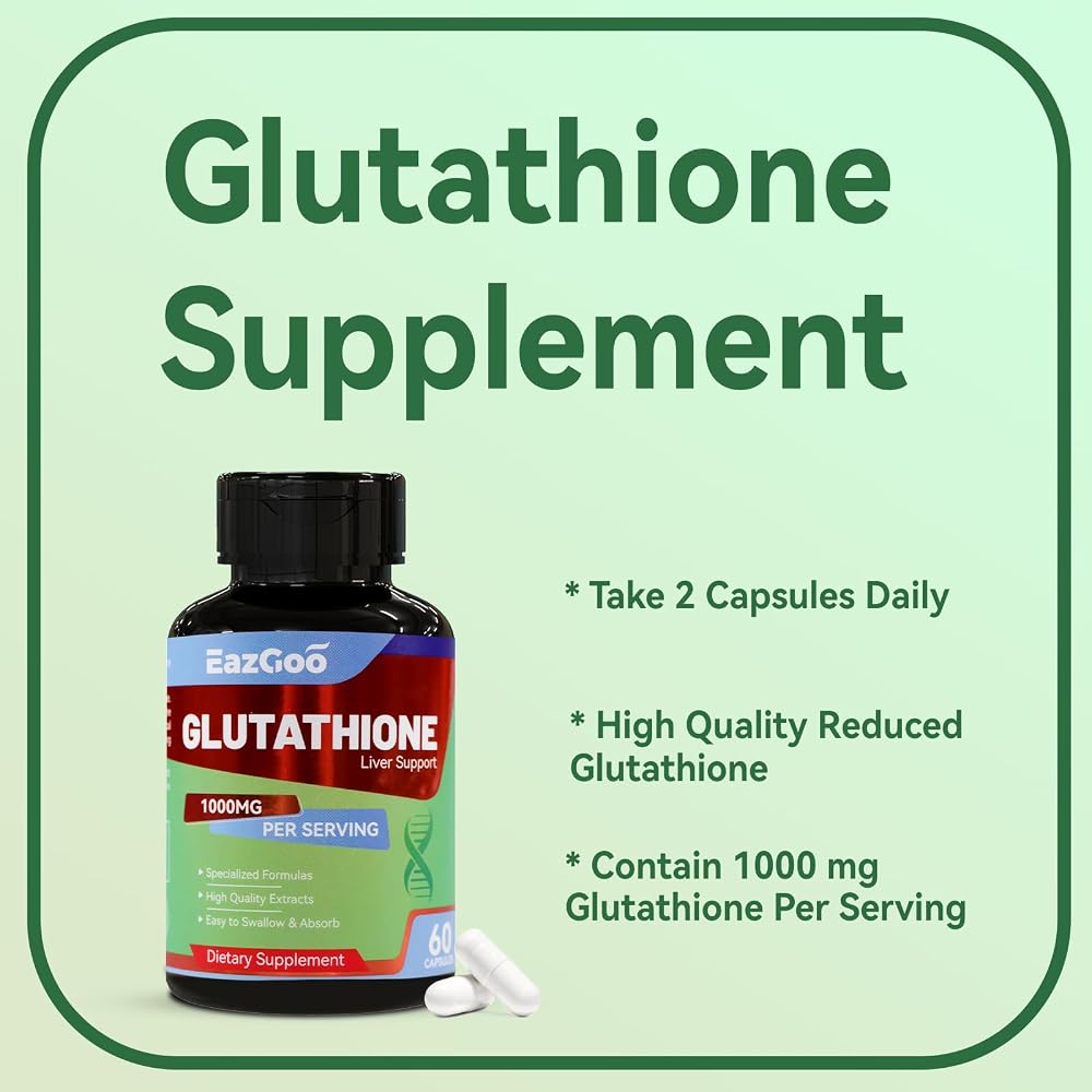 EAZGOO Glutathione 1000mg Antioxidant Supplement - 60 Capsules - image 3