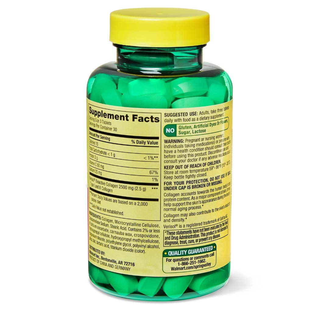Spring Valley Highly Absorbable Collagen + Vitamin C - 90 Tablets - image 2