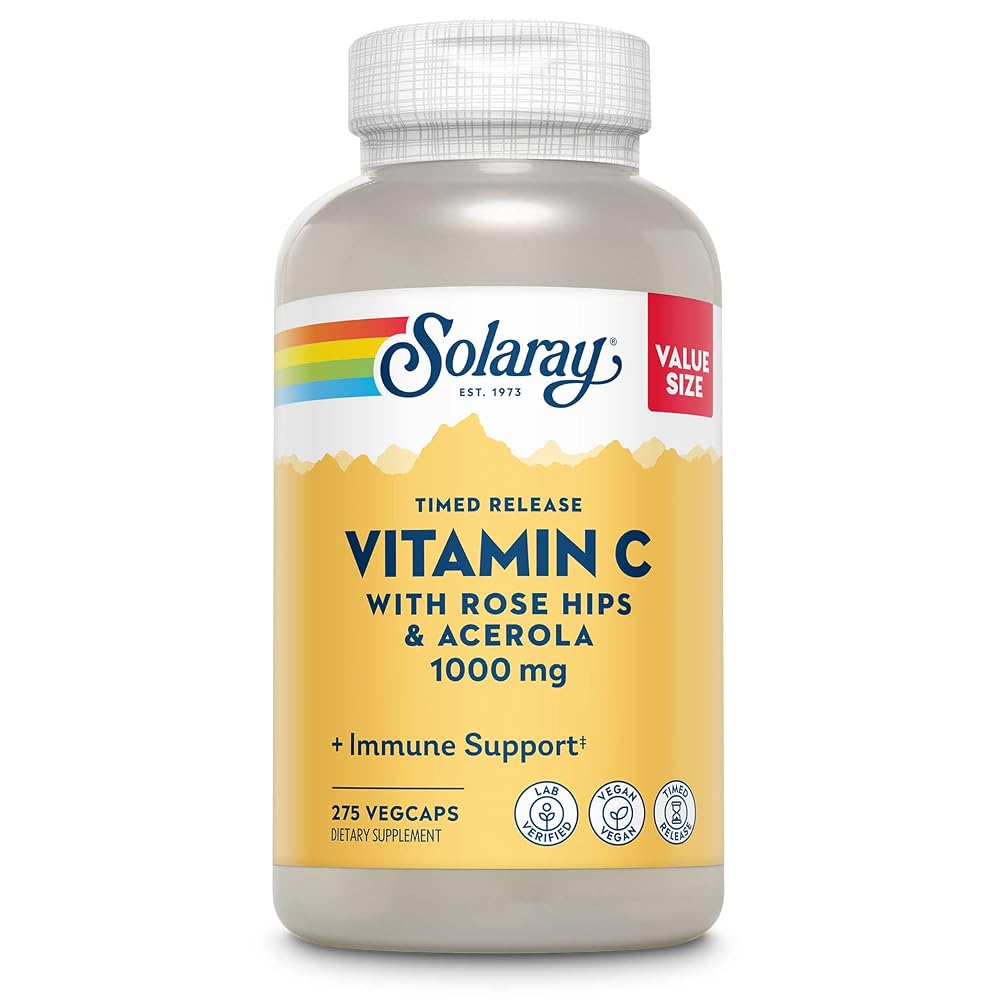 SOLARAY Vitamin C 1000 mg Time Release Vegetarian Capsules - 275 Count