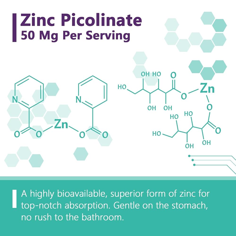 Doctor's Recipes Zinc Complex 50mg Zinc Picolinate - 120 Capsules - image 6