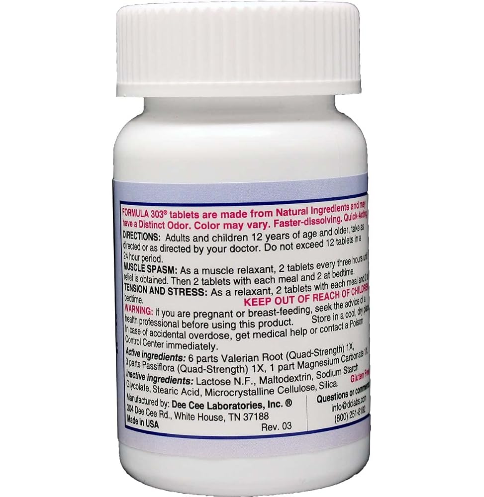 Dee CEE Labs Formula 303 Maximum Strength Tablets; All-Natural - image 6
