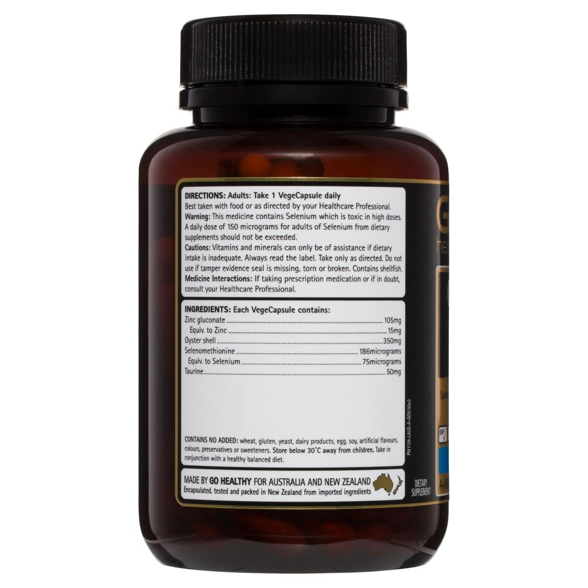 GO Healthy Oyster Plus Zinc 1-A-Day - 120 Vegetarian Capsules - image 3