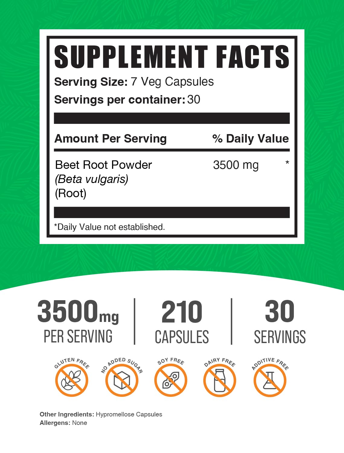 BulkSupplements Beet Root Capsules - 210 Vegetarian Capsules - image 2