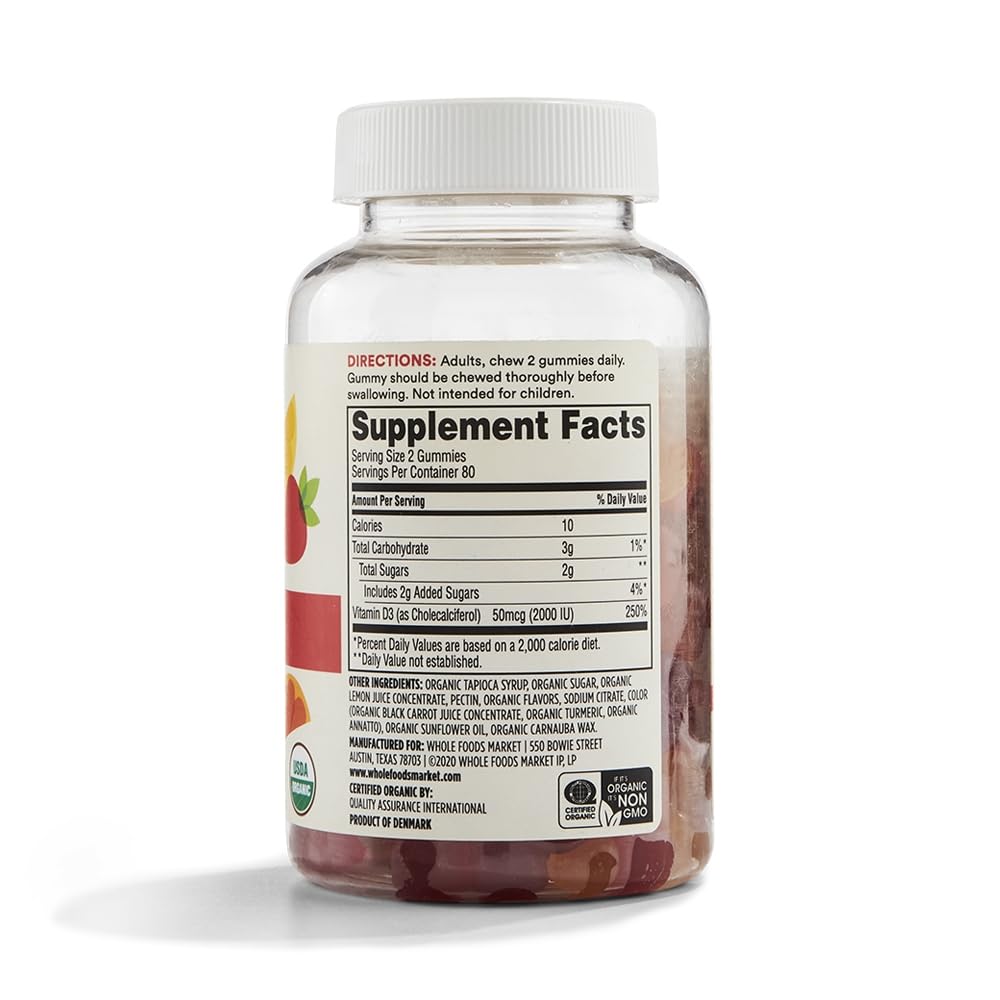 365 by Whole Foods Market Organic Vitamin D3 Gummies - 160 Count - image 2