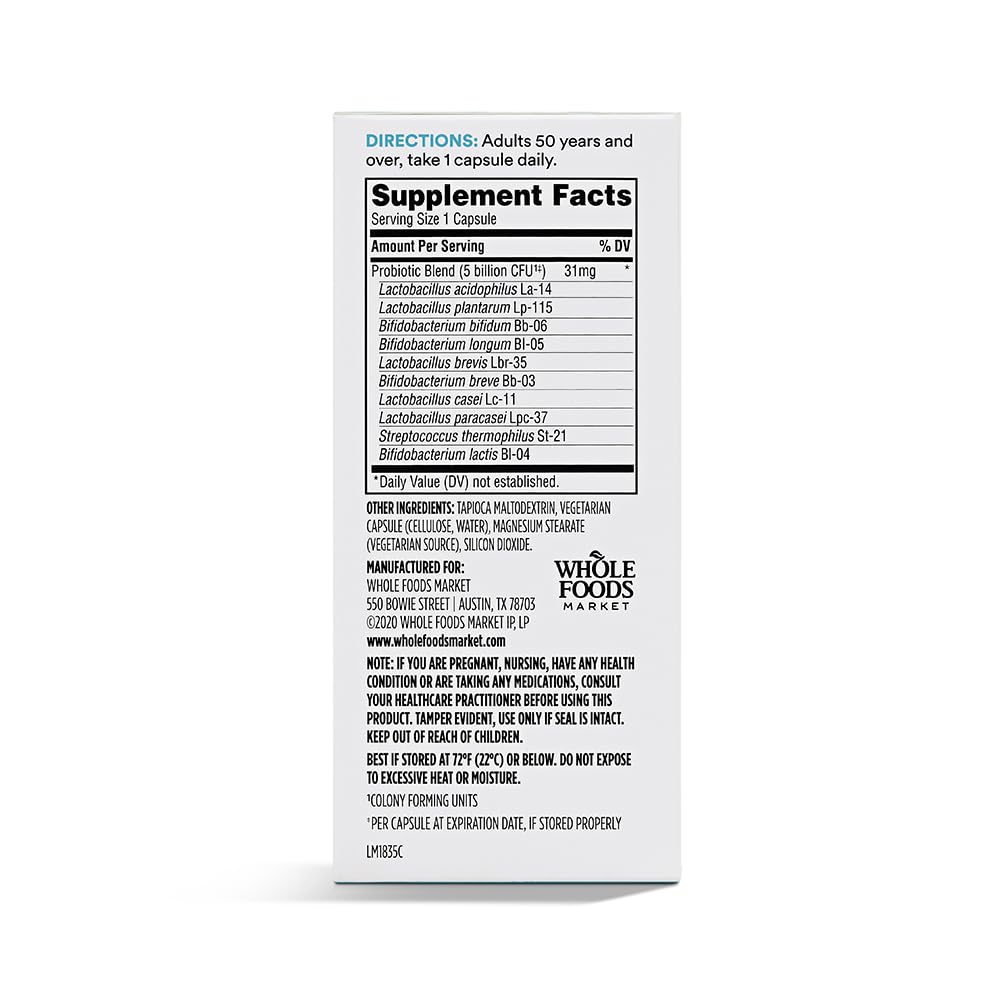 365 by Whole Foods Market Adult 50+ Probiotic 5 Billion CFU - 30 Capsules - image 2