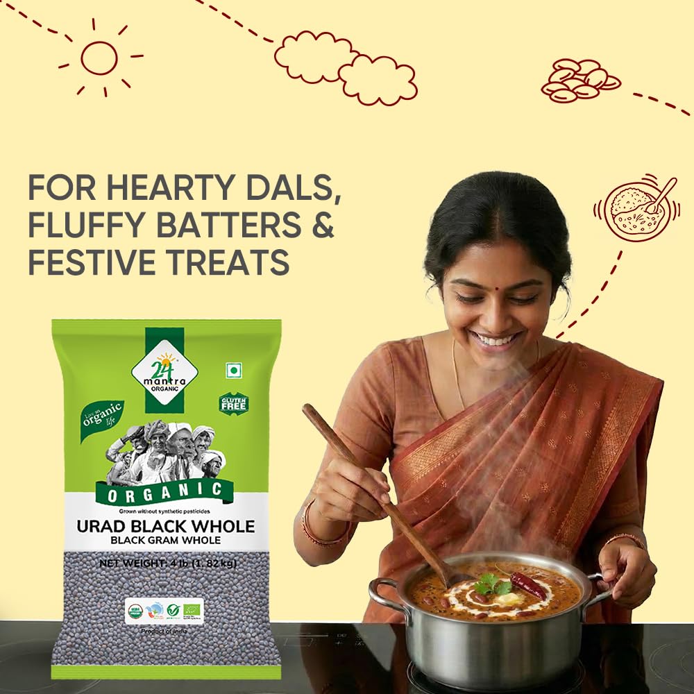 24 Mantra Organic Urad Dal Black Whole - 4 lb - image 6