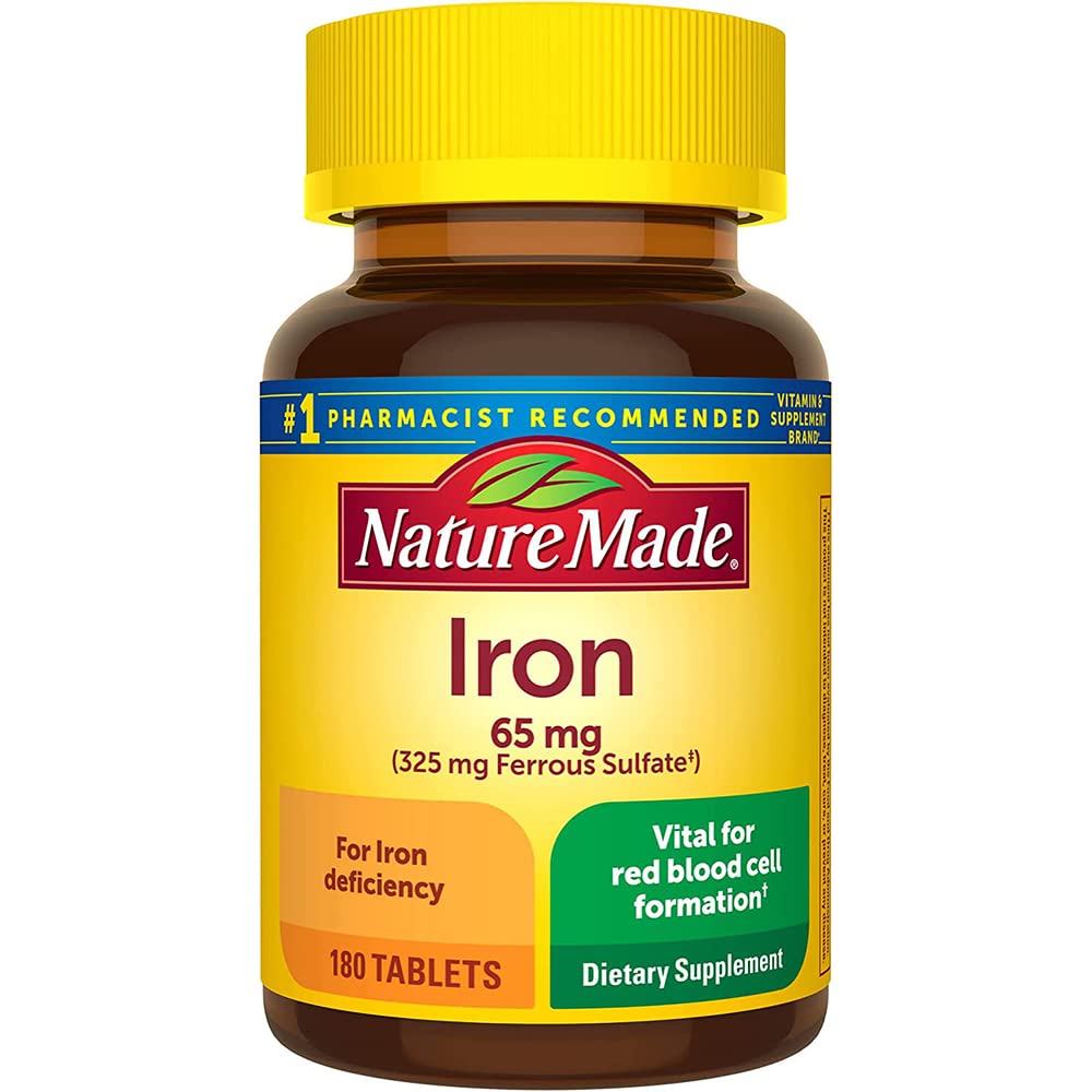 Nature Made Iron 65 mg Red Blood Cell Support - 180 Tablets