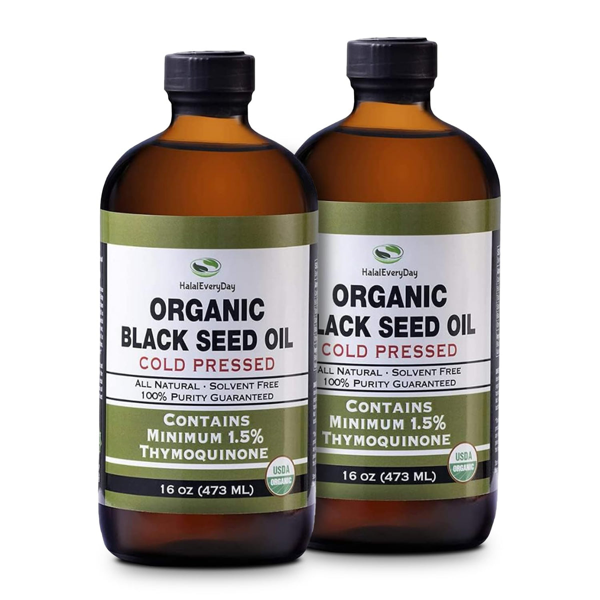 HalalEveryDay Organic Black Seed Oil - USDA Certified Cold Pressed