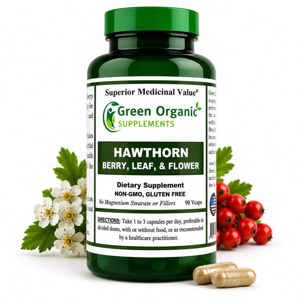 Green Organic Supplements Hawthorn Berry Capsules - 90 Capsules